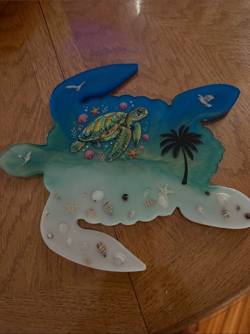 Sea Turtle Wall Art - Blue & Green Coastal Decor